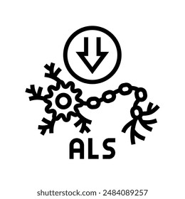 amyotrophic lateral sclerosis disease line icon vector. amyotrophic lateral sclerosis disease sign. isolated contour symbol black illustration