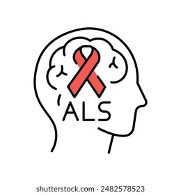 Amyotrophic lateral sclerosis line black icon. Sign for web page, mobile app, button, logo. Vector isolated button. Editable stroke.