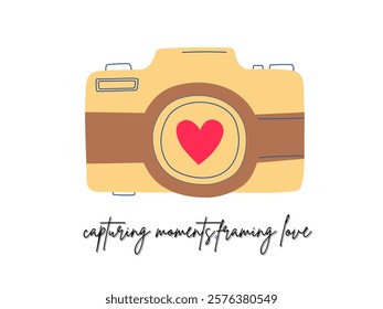 "An inspiring image combining a camera and a heart, symbolizing the passion for photography and the love for capturing meaningful moments. Perfect for creative projects, photography-related content.