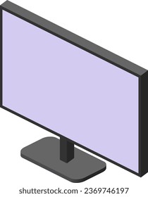 "An isometric vector artwork of a monitor, meticulously crafted to capture its form, ensuring a blend of precision and elegance in any visual project