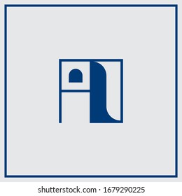 AN,  A and N, Uppercase Letter Initial flat and clean Logo Design Template Vector Illustration