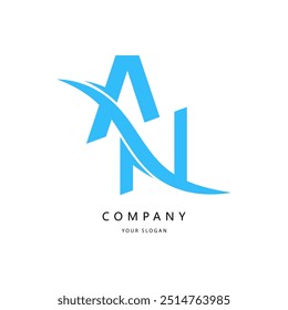 AN, NA, A, N abstract letters logo monogram