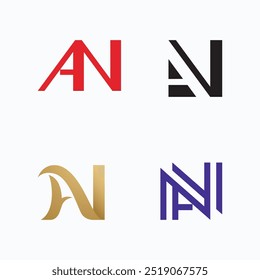 AN, NA, A, N abstract letters logo symbol monogram