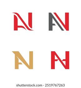 AN, NA, A, N abstract letters logo symbol monogram