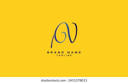 AN, NA, Abstract initial monogram letter alphabet logo design