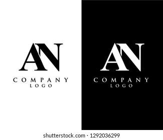 an, na letter logo design vector, with white and black color that can be used for any creative business.