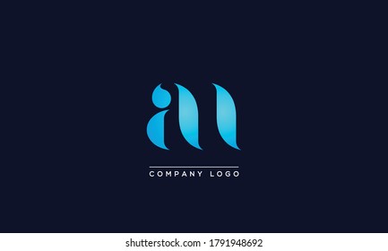 AN, NA Letter Logo Design with Creative Modern Trendy Typography