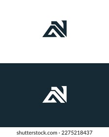 AN, NA letter logo design template elements. Modern abstract digital alphabet letter logo. Vector illustration.