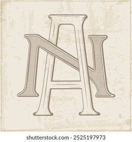 AN, NA, logo AN, Letter AN, monogram  AN, vector, logo, Wedding Monogram Initials, Wedding Logo,Wedding Monogram, Logo Design , Monogram Vintage