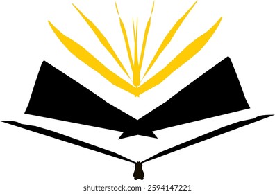 "An open book with light shining from the center, symbolizing knowledge, wisdom, and inspiration."