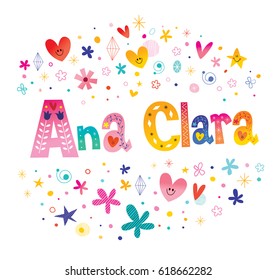 Ana Clara girls name decorative lettering type design