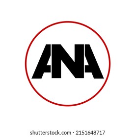 ANA nombre de la empresa letras iniciales icono de monograma ANA 