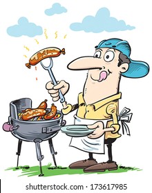 Ana vector illustration of grill