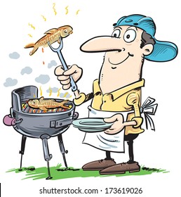Ana vector illustration of grill