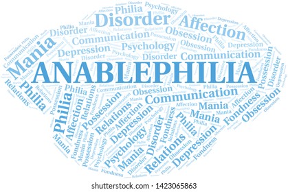 Anablephilia word cloud. Type of Philia.