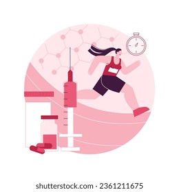 Anabolic steroids abstract concept vector illustration. Anabolic steroids doping, anti-aging aid, illegal sport drugs, hormone testosterone, muscle mass, athletic performance abstract metaphor.