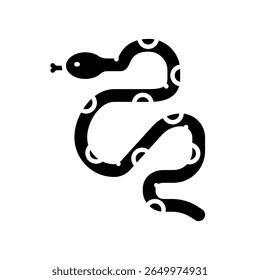 ícone plano preto anaconda para projetos digitais e de impressão. Animais sul-americanos. Ícones mínimos de limpeza para aplicativos e sites. Ícones simples modernos para UI UX e branding