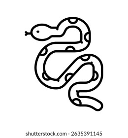 ícone de linha preta anaconda para projetos digitais e de impressão. Animais sul-americanos. Ícones mínimos de limpeza para aplicativos e sites. Ícones simples modernos para UI UX e branding