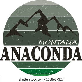 Anaconda city travel destination. vector shirt logo