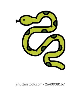 anaconda color line icon for digital and print projects. South american animals. Minimal clean icons for apps and websites. Modern simple icons for UI UX and branding