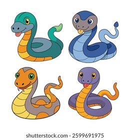 Anaconda Coloring Animal Illustration Design