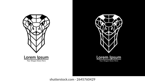 Anaconda head logo design with modern geometric style
