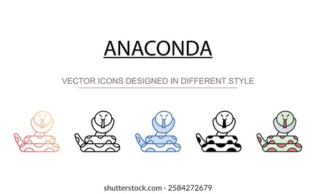 Anaconda icon design with white background stock illustration