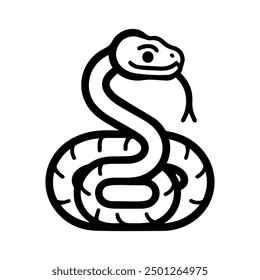 anaconda icon or modern line symbol. Vector line art and icon design with bold outline. Black and white Pixel Perfect minimalistic symbol isolated white background. Silhouette simple thin sign