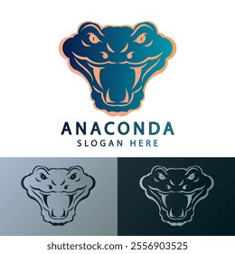 Anaconda logo design set template