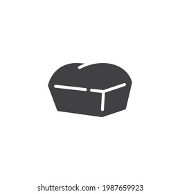 Anadama bread vector icon. filled flat sign for mobile concept and web design. Bakery bread glyph icon. Symbol, logo illustration. Vector graphics