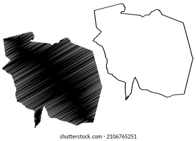 Anadia municipality (Alagoas state, Municipalities of Brazil, Federative Republic of Brazil) map vector illustration, scribble sketch Anadia map