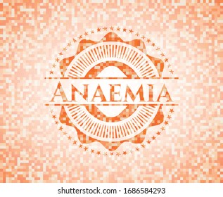 Anämie-Orangenmosaik-Emblem. Vektorillustration Illustration. Detaillierte Angaben.