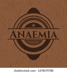 Anaemia retro wooden emblem. Vector Illustration.