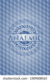 Anaemic blue polygonal badge. Vector Illustration. Detailed.