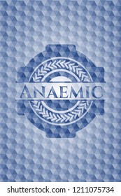 Anaemic blue polygonal emblem.