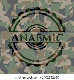 Anaemic on camouflaged pattern. Vector Illustration. Detailed.
