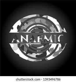 Anaemic on grey camouflaged pattern