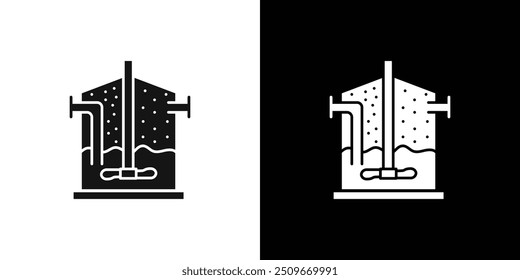 anaerobic digestion biomass icon Flat vector set outline