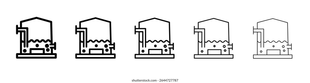 anaerobic digestion biomass icon flat illustration set logo