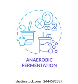 Anaerobic fermentation blue gradient concept icon. Cultivation technology, metabolic processes. Round shape line illustration. Abstract idea. Graphic design. Easy to use in article, blog post