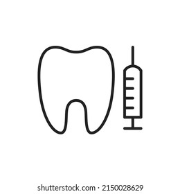 Anaesthesia at the dentist icon. High quality black vector illustration.