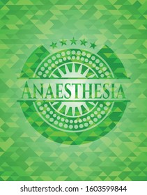 Anaesthesia green mosaic emblem. Vector Illustration. Detailed.