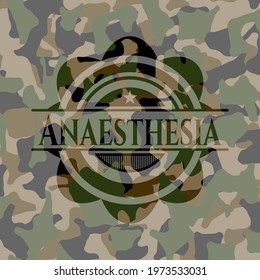 Anaesthesia on camo pattern. Vector Illustration. Detailed. 