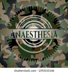 Anaesthesia on camouflage pattern. Vector Illustration. Detailed.