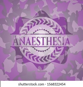 Anaesthesia pink on camouflaged texture. Vector Illustration. Detailed.