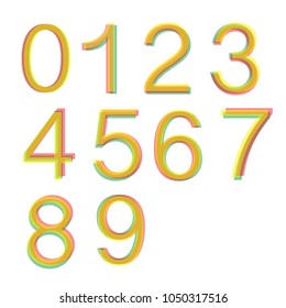 Anaglyph 3D Number vector