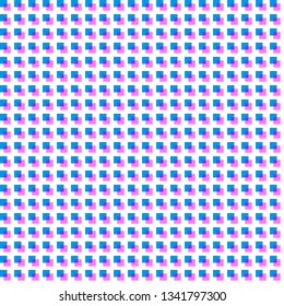 Anaglyph effect. Seamless pattern. Blue and lilac.