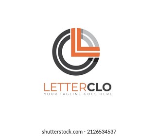 anagram monogram of initial letter C L O logo template	
