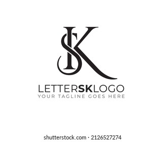 anagram monogram of initial letter S K logo template	