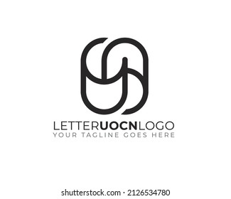 anagram monogram of initial letter U O C N logo template	
